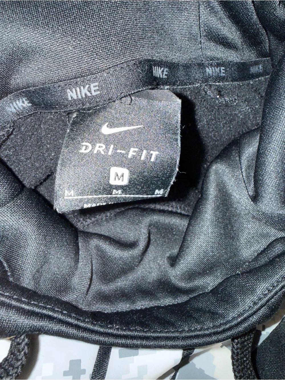 Nike Dri-FIT Men's Pullover Fleece Hoodie Logo Pockets Drawstring Black M